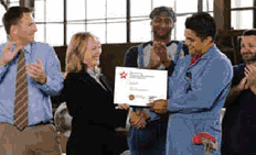 Group of people and recipient of an NCRC certificate